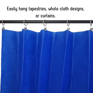 Easily hang tapestries, whole cloth fabrics or curtains. This listing is for 1 piece Metal Curtain Rings with Clips 1 in Interior Diameter, Fits Diameter 5/8 in Curtain Rod Matte Silver Rod NOT included