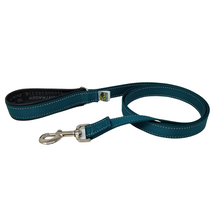 Load image into Gallery viewer, AdventureUs Dog Leash Deep Teal Reflective- These high visibility styles not only look hot but keep you safe no matter where you roam.  All colors are made with two reflective strips to help keep you and your furbaby safe!