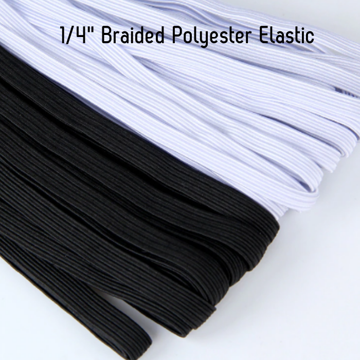 Elastic- 1/4 Braided Polyester- 1 Yard