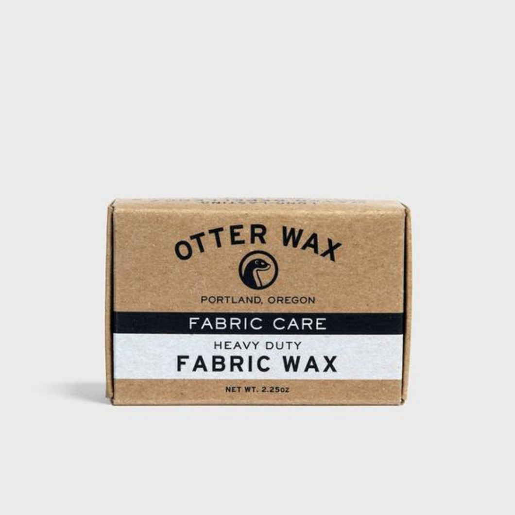 Otter Wax Fabric Wax can be used to revive the waterproofing capabilities of factory-waxed or oiled clothing, and is also an excellent way to waterproof untreated fabrics. All-natural heavy duty fabric wax is made from the highest quality beeswax and proprietary blend of plant-based waxes and oils.