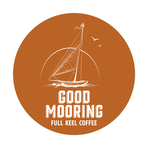 Coffee to Keep You Grounded  Full Keel Coffee Printed and shipped with care from the U.S.A.  High quality and durable vinyl, indoor and outdoor use Waterproof and weatherproof Size: 3" inches 