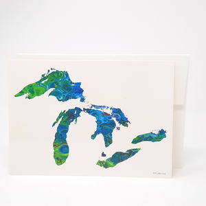 Brighten someone's day with a hand written note or frame it!  One Sided Card, Blank Envelope Included Designed by Bayfield, Wisconsin Artist KP Gallery Size: 5" x 7"