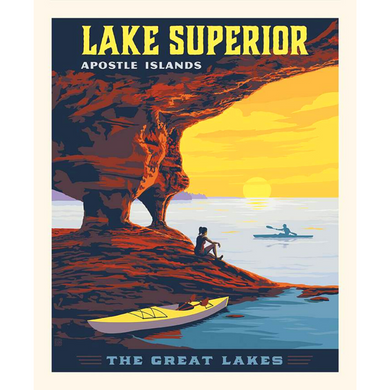 This beautiful image of Lake Superior with two kayakers will look great displayed on the wall of your home.  Measures 35