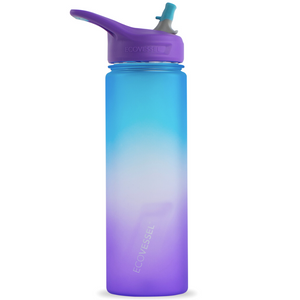 Water Bottle with Flip Straw Lid - Lavender Fields
