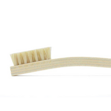Load image into Gallery viewer, The natural bristles are relatively stiff, allowing this brush to scrub away dirt, dust, debris, and stains, but soft enough to not scratch leather or pull at the threads of fabric.  This is a versatile brush that&#39;s great to have since it can be used to clean a wide variety of fabrics and leathers. 