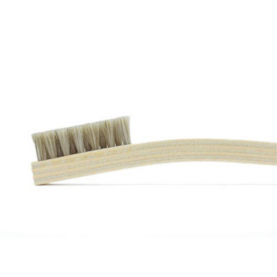 A handy brush with very soft bristles, great for use on both fabric and leather.  Use this brush to remove lint or dust from fabric clothing, or use it to buff leather to a high shine after applying Leather Salve or Leather Oil.