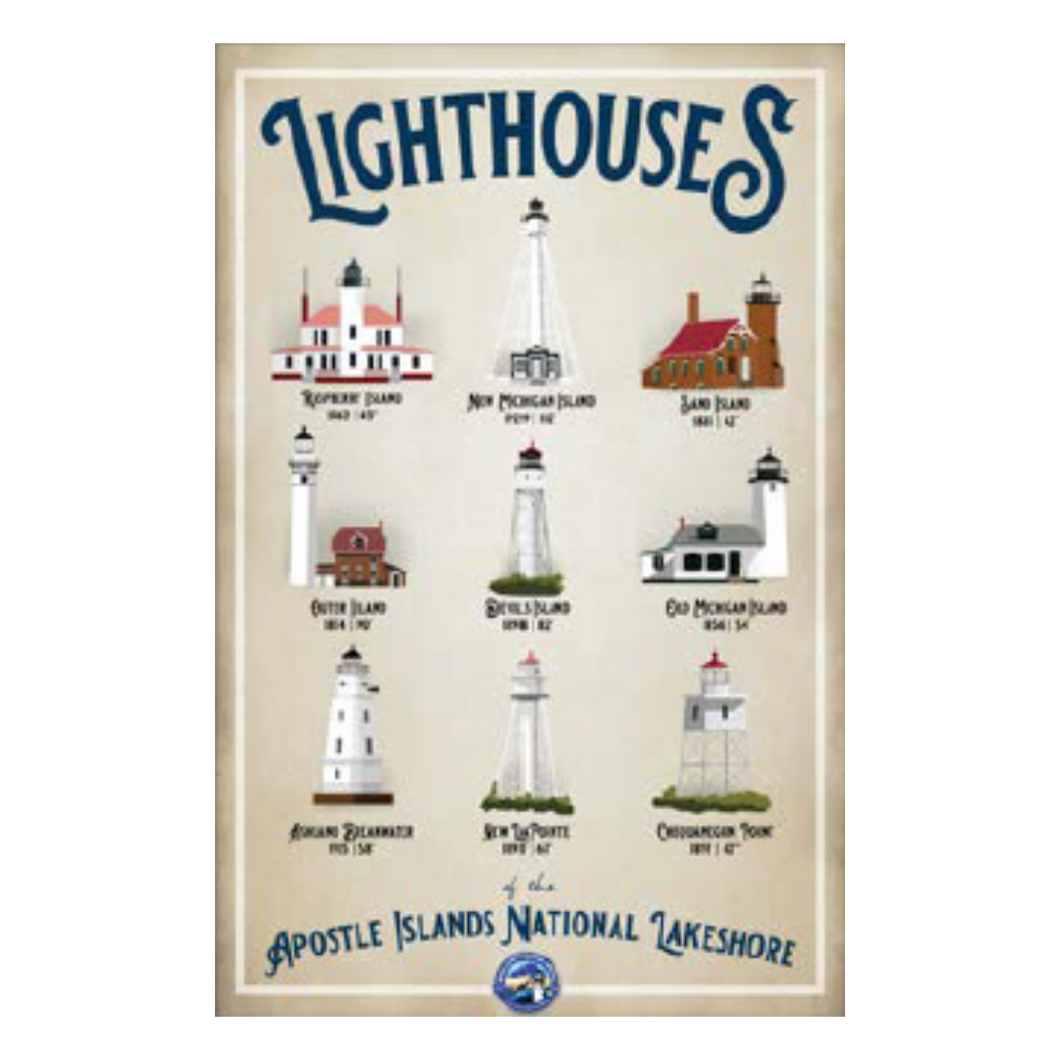 Lighthouses of the Apostle Islands National Lakeshore Magnet