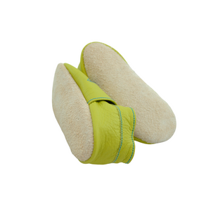 The soft yet rugged suede sole allows for the foot to feel the ground for balance yet be protected from any harm.