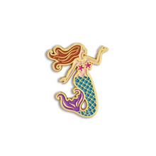 Load image into Gallery viewer, Perfect for adding a little flair to jacket, hats, backpacks, or lapels.  Mermaid Enamel Pin - Cape Shore