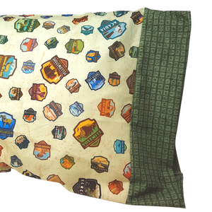 This pillowcase is perfect for the National Parks enthusiast in your life.  Standard Size measures 30" x 20" Washing Instructions: Machine Wash Cold/Tumble Dry Low Materials: 100% cotton  Artwork ©Anderson Design Group, Inc. All rights reserved. Licensed by ADGstore.com