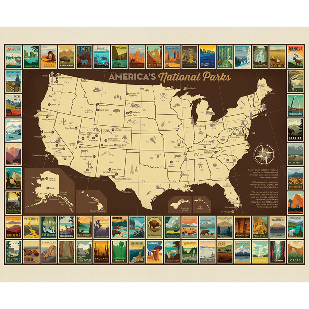 Mark your love of the National Parks and your travels with this fun USA Map.  Easily display with clipped curtain rings or a beautiful magnetic holder (sold separately) Measures 36
