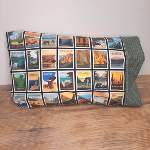 This pillowcase is perfect for the National Parks enthusiast in your life. Standard Size measures 30" x 20" King Size measures 40" x 20" Washing Instructions: Machine Wash Cold/Tumble Dry Low Materials: 100% cotton Artwork ©Anderson Design Group, Inc. All rights reserved. Licensed by ADGstore.com