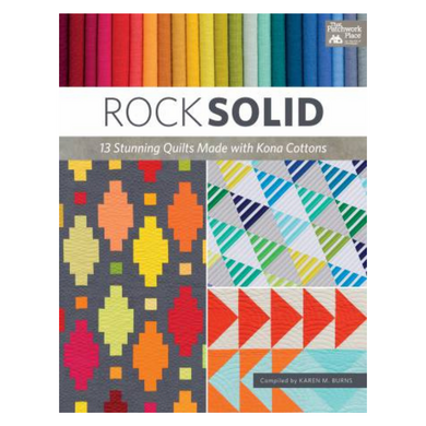 Solids: they're versatile, they're affordable, and they've got the starring role in 13 vibrant quilts by top designers! This new collection of bright and simple-to-stitch designs with subtle modern style shines in colorful Kona Cotton