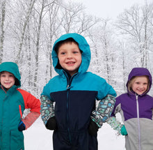 Load image into Gallery viewer, Kids of all ages can have more fun in the snow with Snow Sleeves, a fun and unique wrist gaiter to keep snow off wrists.  