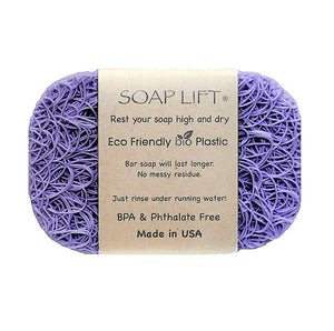 This eco-friendly, USA Made soap lift gives your soap an attractive look while adding longevity.  Helps your bar of soap last longer and not stick to the soap dish or shower shelf.