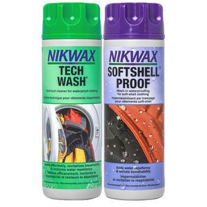 Wash-in cleaner AND waterproofing for softshell clothing.  Great for cleaning and adding water repellency to all softshell clothing with water repellent finishes including Windstopper®, Windbloc® and Schoeller®.