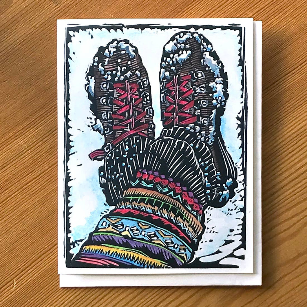 Contentment - Hiking Boots Greeting Note Card