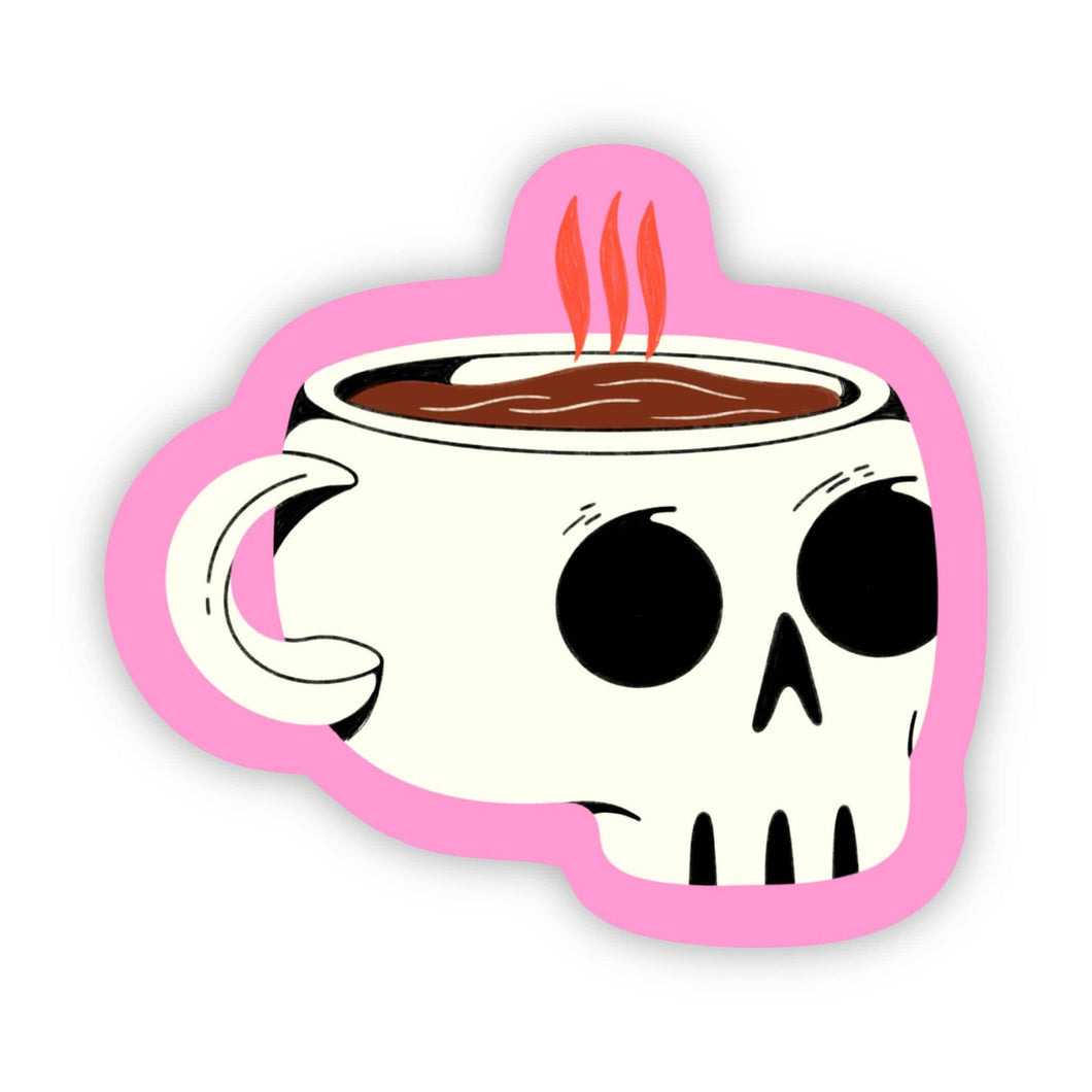 Coffee Mug Skull Sticker