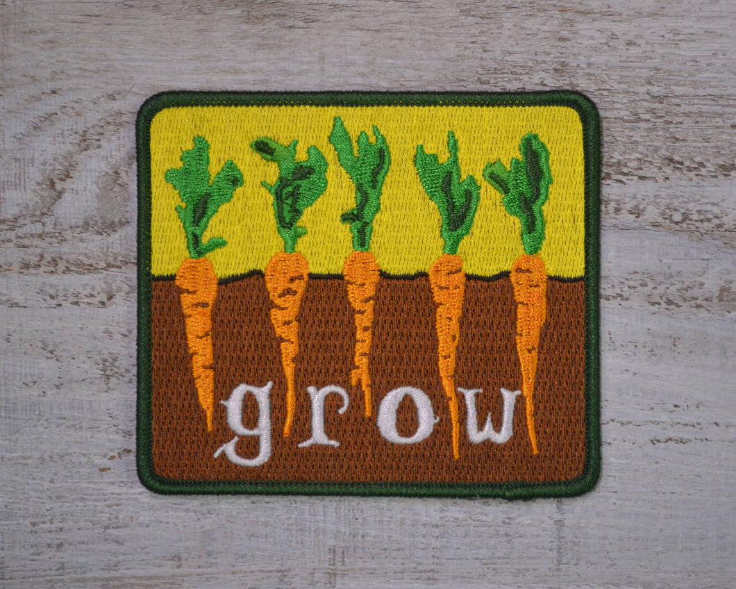 Grow Carrots Farmers Embroidered Patch